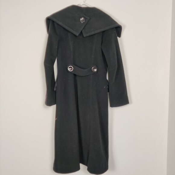 French Laundry Women's Long Coat Size 8 Black Cotton Lined Modest Vintage Casual - Picture 4 of 8